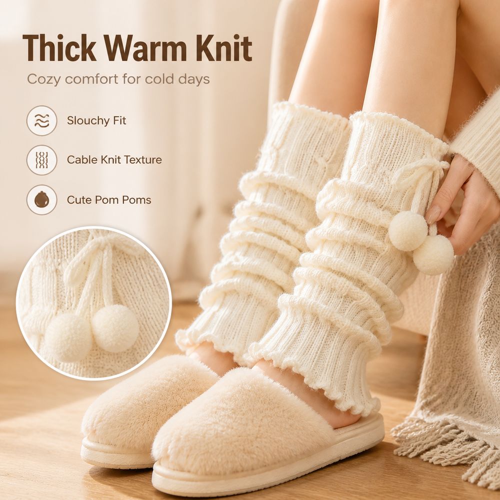 Penghangat Kaki Rajutan dengan - Boot Sock Slouchy ulasan dan harga